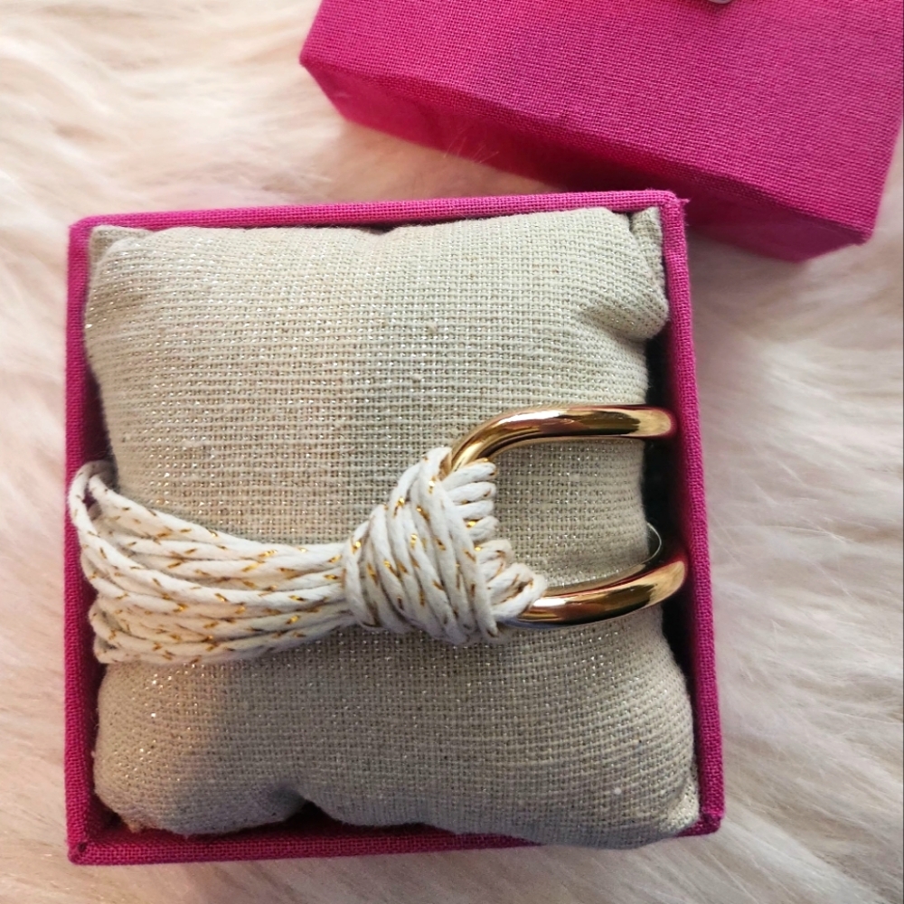 Gold and White Rope Knot Bracelet